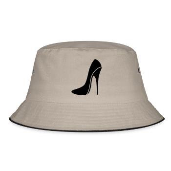 Stiletto sexy / talon haut - deux - Bob - kaki/noir - Devant