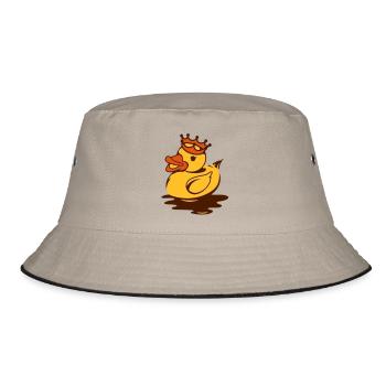 Eine Gummiente mit Krone - Bucket Hat - Khaki/Schwarz - Vorne