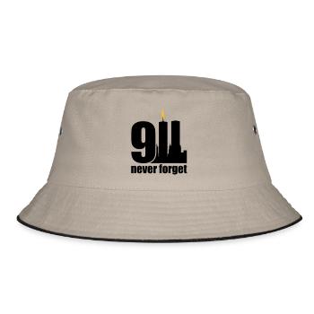never forget 9/11 - Bucket Hat - Khaki/Schwarz - Vorne