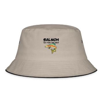 Salmonid salmon trout angler fishing gift - Bucket Hat - khaki/black - Front