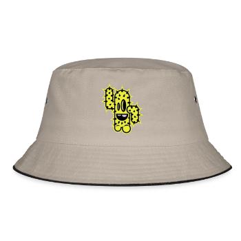 cactus high five comic - Bucket Hat - khaki/black - Front