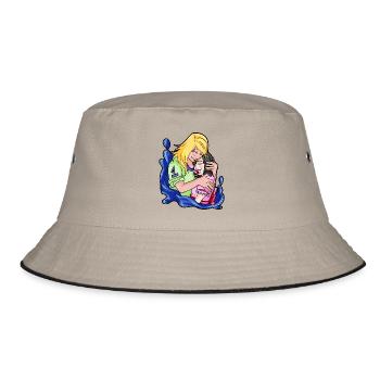 Adult Baby Little Couple Brat Daddy's little Girl - Bucket Hat - Khaki/Schwarz - Vorne