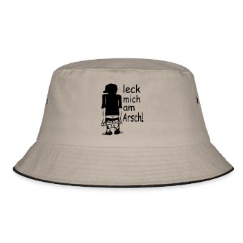 leck mich am arsch - Bucket Hat - Khaki/Schwarz - Vorne