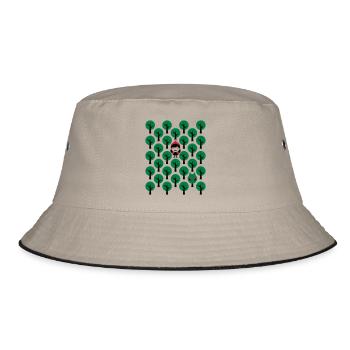 Fairytale - Märchen - Rotkäppchen - Wolf - Grafik - Bucket Hat - Khaki/Schwarz - Vorne