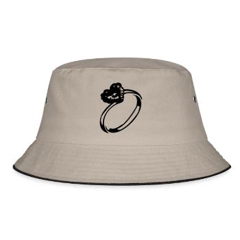 Heart diamond ring - Bucket Hat - khaki/black - Front