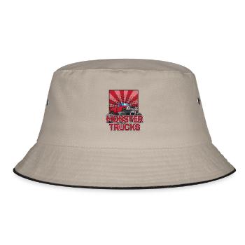 Monster truck Trucks - Bucket Hat - Khaki/Schwarz - Vorne