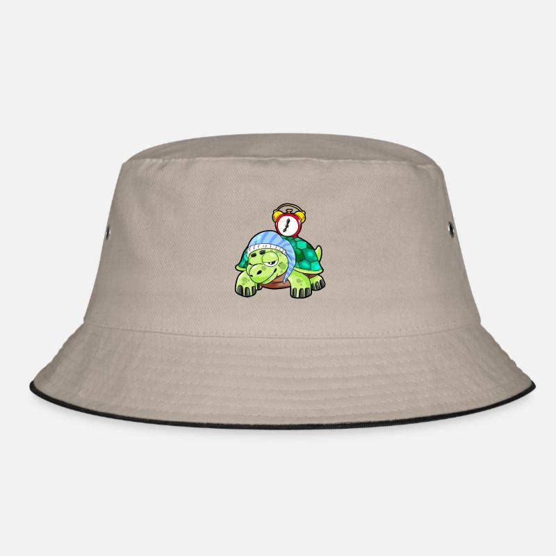 schlafend Schildkröte Langschläfer Wecker Geschenk Bucket Hat