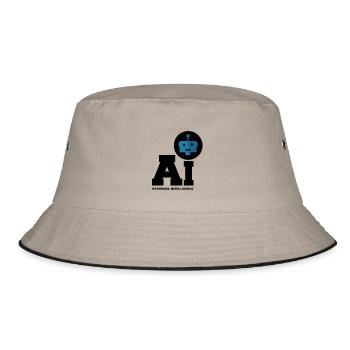 Artificial Intelligence - Künstliche Intelligenz - Bucket Hat - khaki/black - Front