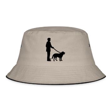 Dog walk - Bucket Hat - khaki/black - Front