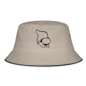 Zwerg lustig witzig zunge strecken - Bucket Hat - Khaki/Schwarz - Vorne