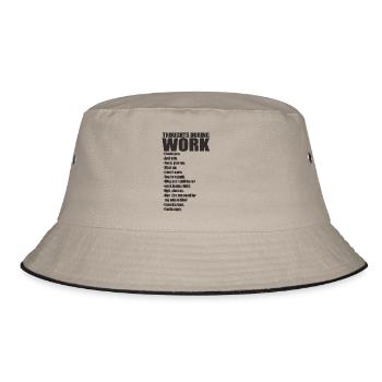Office Work Thoughts - Bucket Hat - khaki/black - Front