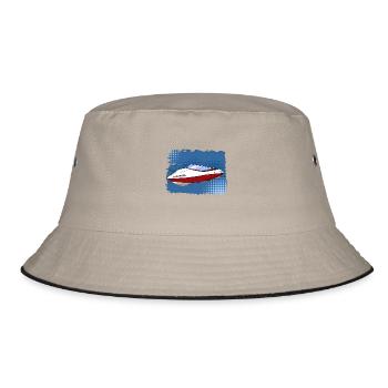 Motorboot - Bucket Hat - Khaki/Schwarz - Vorne