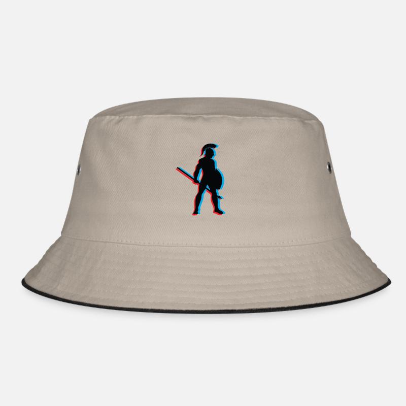 3D Gladiator Kämpfen - Bucket Hat - Khaki/Schwarz