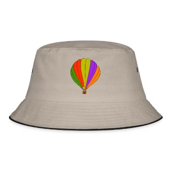 hot air balloon - Bucket Hat - khaki/black - Front