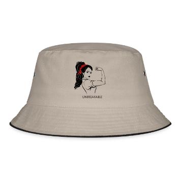 Mädchenpower - Bucket Hat - Khaki/Schwarz - Vorne