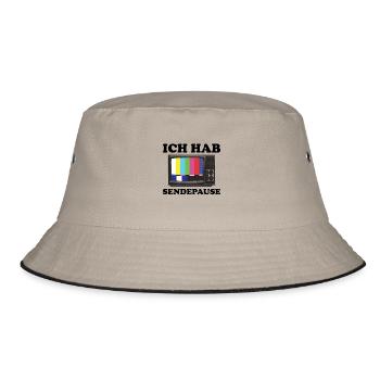 Retro TV Sendepause Oldschool 60er 70er 80er 90er - Bucket Hat - Khaki/Schwarz - Vorne