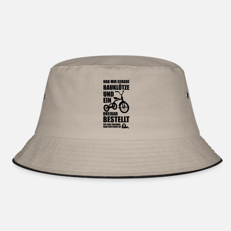 Lustige Sprüche Kindheit Optimismus Geschenkidee - Bucket Hat - Khaki/Schwarz