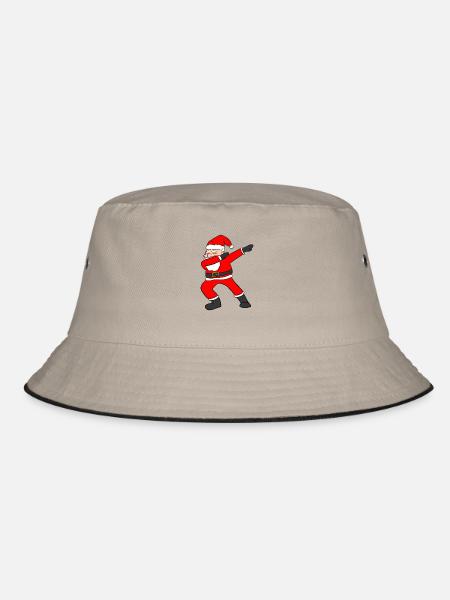 Dabbing Santa - Bucket Hat - Khaki/Schwarz - Vorne