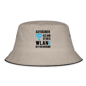 Aufräumen Wlan Signal - Bucket Hat - Khaki/Schwarz - Vorne