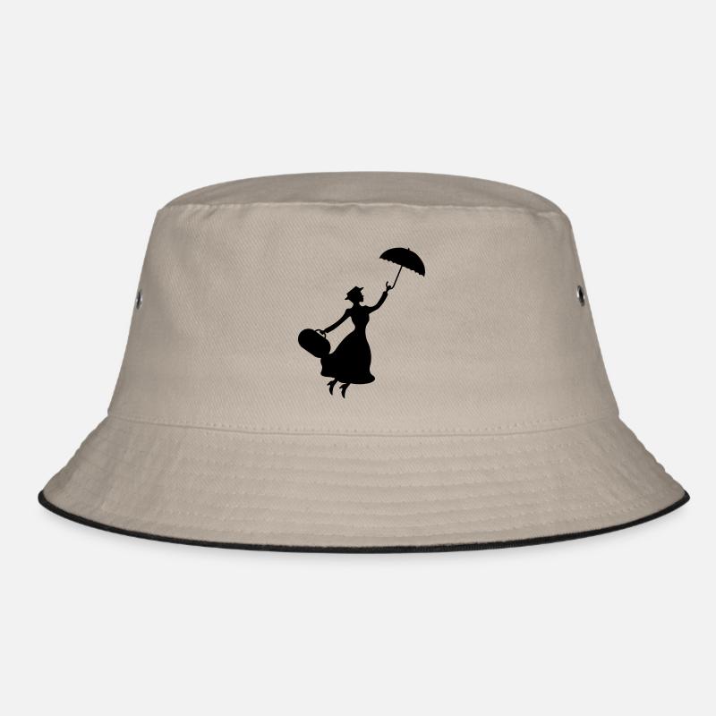 frau_regenschirm_01 Bucket Hat