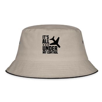 Flugzeug - Bucket Hat - Khaki/Schwarz - Vorne