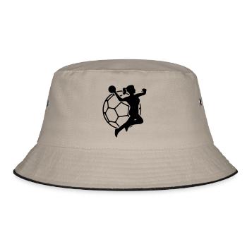 handball woman - Bucket Hat - Khaki/Schwarz - Vorne