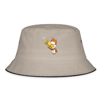 Tuba Unicorn - Bucket Hat - khaki/black - Front