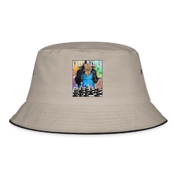 Chess Master Chimpanzee Chess Gift - Bucket Hat - khaki/black - Front