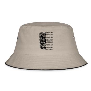 Haka Neuseeland Rugby - Bucket Hat - Khaki/Schwarz - Vorne
