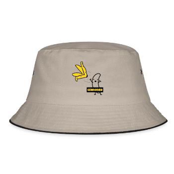 Banana Stripper Strip Club Bachelor Funny - Bucket Hat - khaki/black - Front
