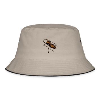 Hirschkäfer Insekt Insekten Geweih Insekten - Bucket Hat - Khaki/Schwarz - Vorne