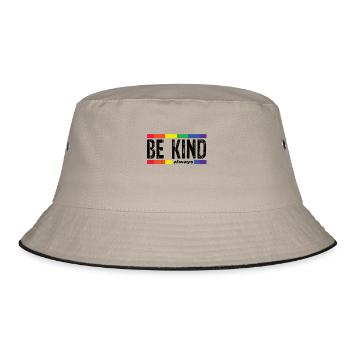 be kind be kind gayBe Kind - Bucket Hat - Khaki/Schwarz - Vorne