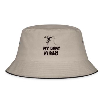 Mein Boot meine Regeln - Bucket Hat - Khaki/Schwarz - Vorne