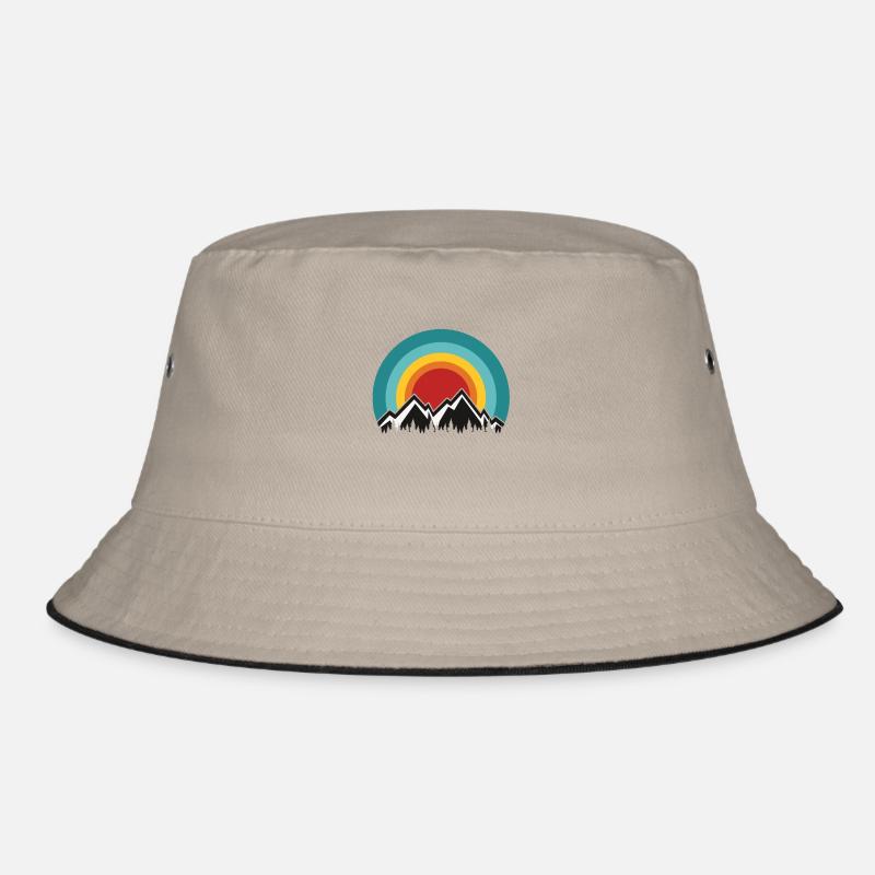 Berge - Bucket Hat - Khaki/Schwarz