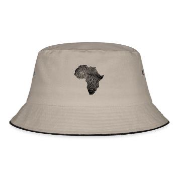 Afrika Afrika Kleidung Afrika Geschenk - Bucket Hat - Khaki/Schwarz - Vorne