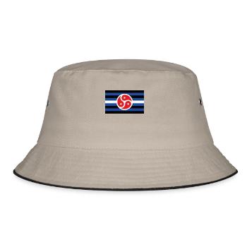 BDSM Flagge Symbol Dom Sub Fetisch Kinky Sex DDLG - Bucket Hat - Khaki/Schwarz - Vorne