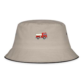 Feuerwehrauto - Bucket Hat - Khaki/Schwarz - Vorne