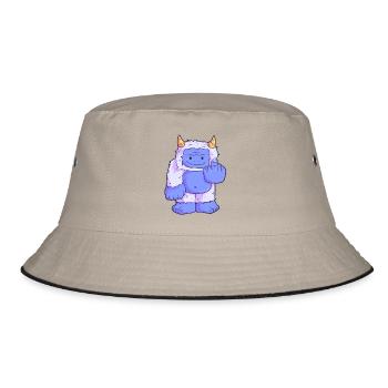 Fuck You Off Yeah Middle Finger Yeti - Bucket Hat - khaki/black - Front