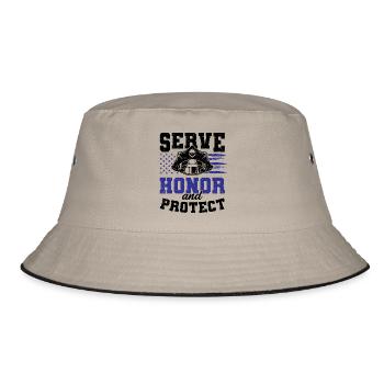 Serve the honor and protect the police flag - Bucket Hat - khaki/black - Front