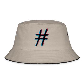 3D effect hashtag - Bucket Hat - khaki/black - Front
