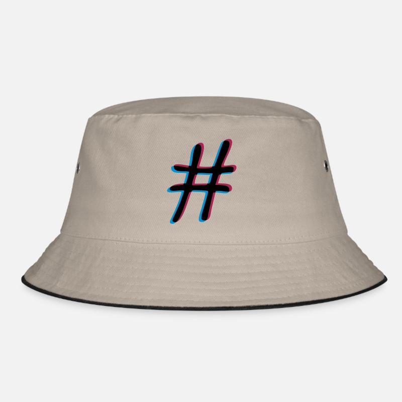 3D Effekt Hashtag Bucket Hat