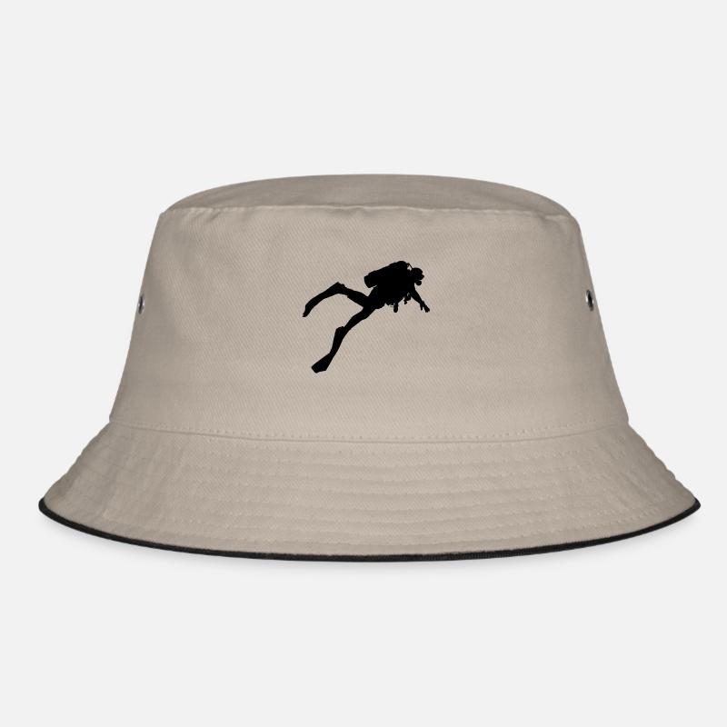 Diver Silhouette Diver Development Vacation Bucket Hat