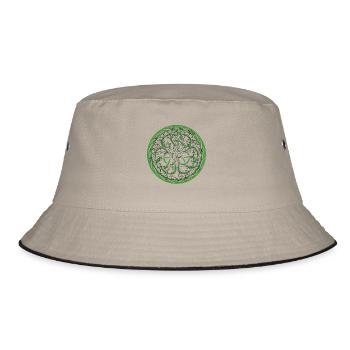 Celtic Ireland Viking Celtic Knot Pattern Tree - Bucket Hat - khaki/black - Front