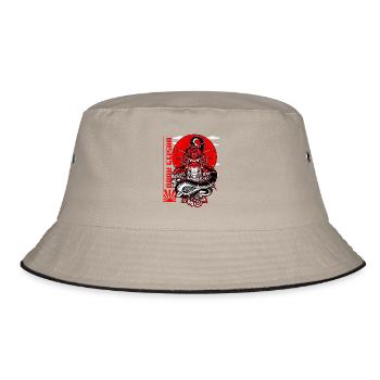 Dunkle Geisha japanische Kunstwerk - Bucket Hat - Khaki/Schwarz - Vorne