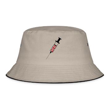 Spritze - Bucket Hat - Khaki/Schwarz - Vorne