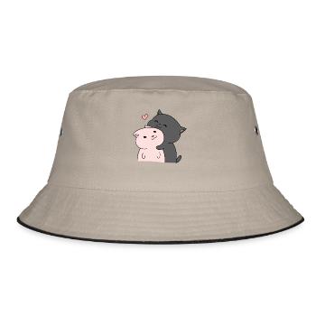Liebe Katzen liebe Katzen - Bucket Hat - Khaki/Schwarz - Vorne