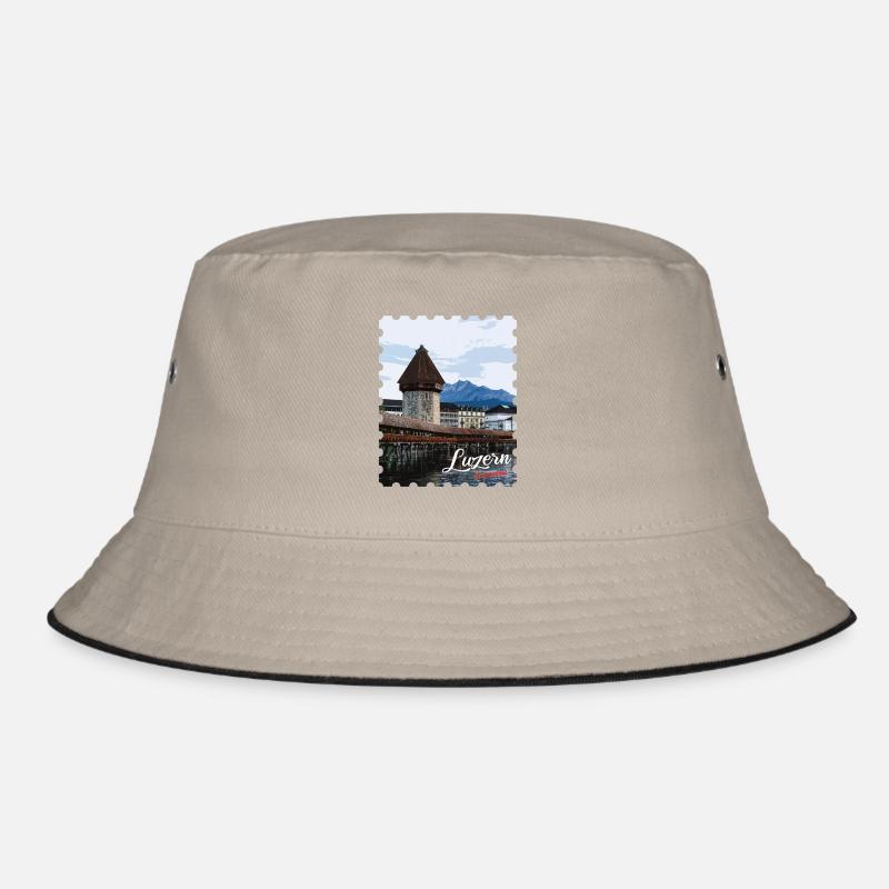 Lucerne Chapel Bridge Panorama Bucket Hat
