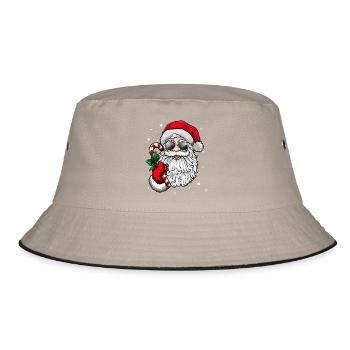 Santa Claus - Bucket Hat - Khaki/Schwarz - Vorne