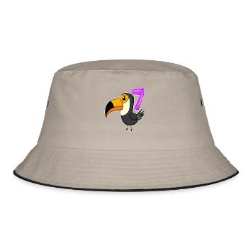 7 ans - 7ème anniversaire - motif d’oiseau toucan - Bob - kaki/noir - Devant