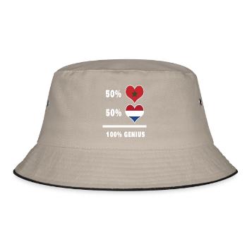 Marokko und Niederlande genial / Geschenk - Bucket Hat - Khaki/Schwarz - Vorne